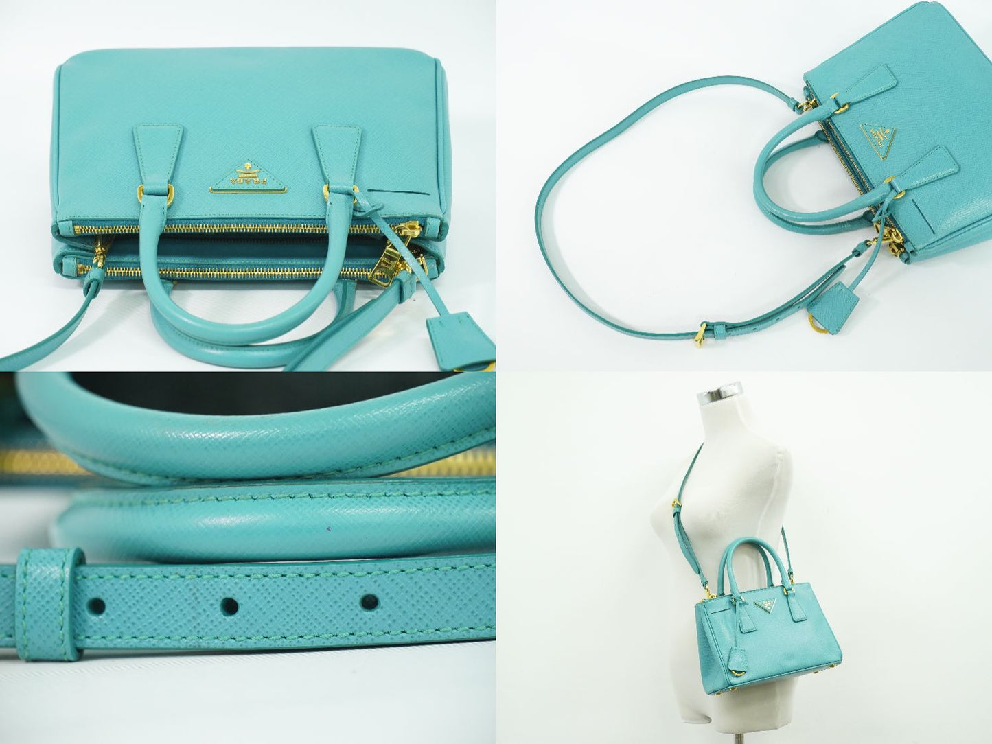 PRADA 2WAY ショルダーバッグ ターコイズブルー BN2316