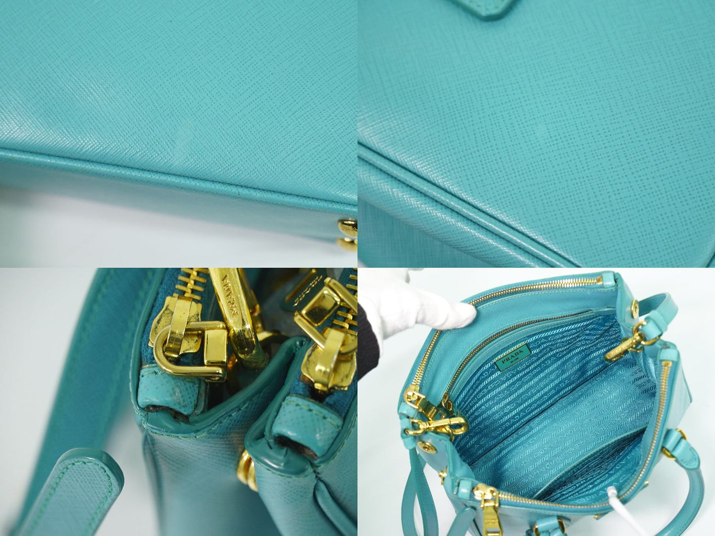 PRADA 2WAY ショルダーバッグ ターコイズブルー BN2316