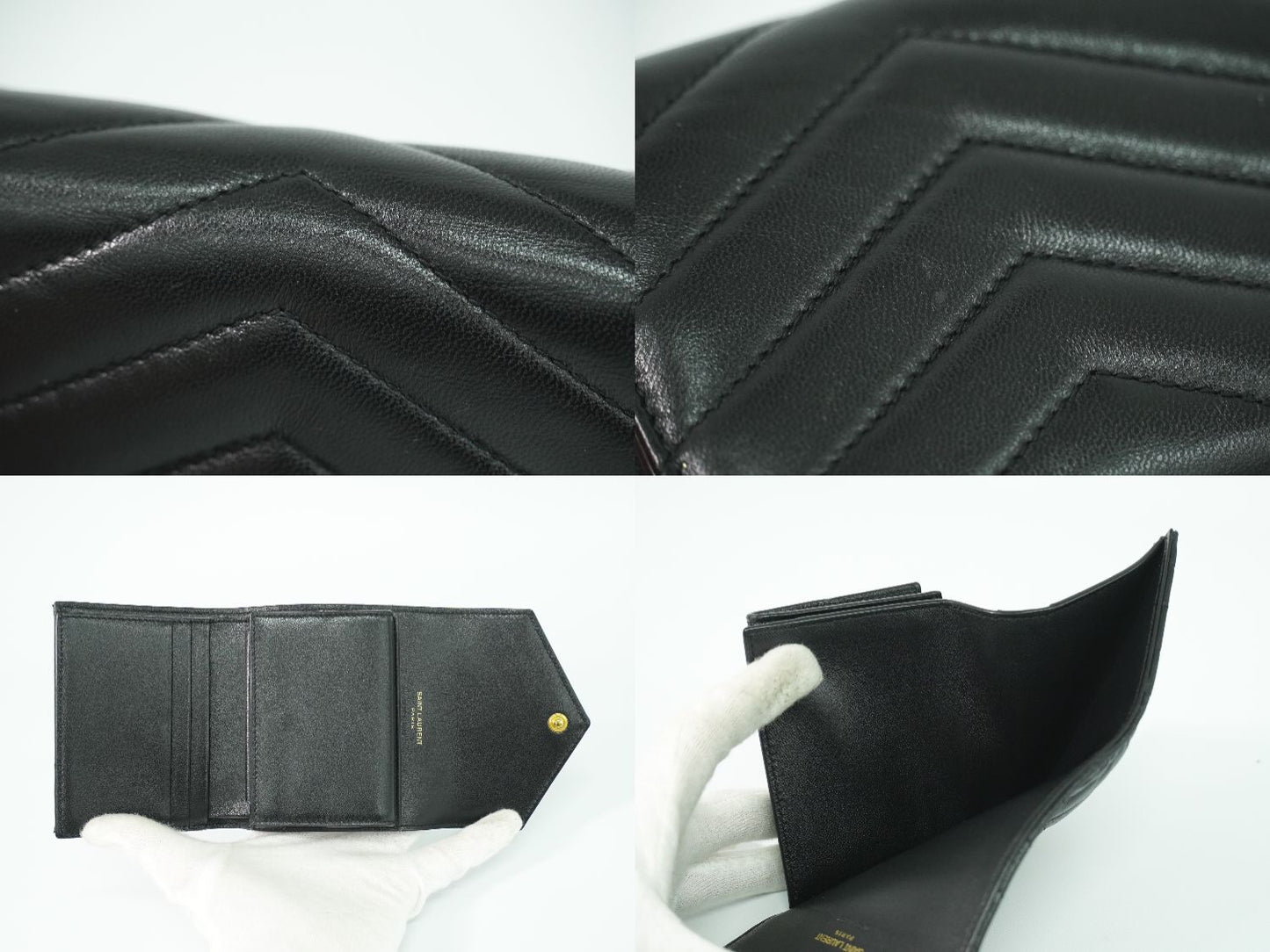 SAINT LAURENT YSL ロゴ 折財布 ブラック