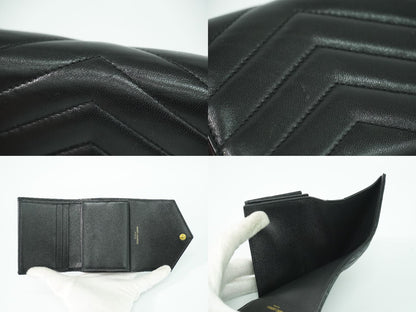 SAINT LAURENT YSL ロゴ 折財布 ブラック