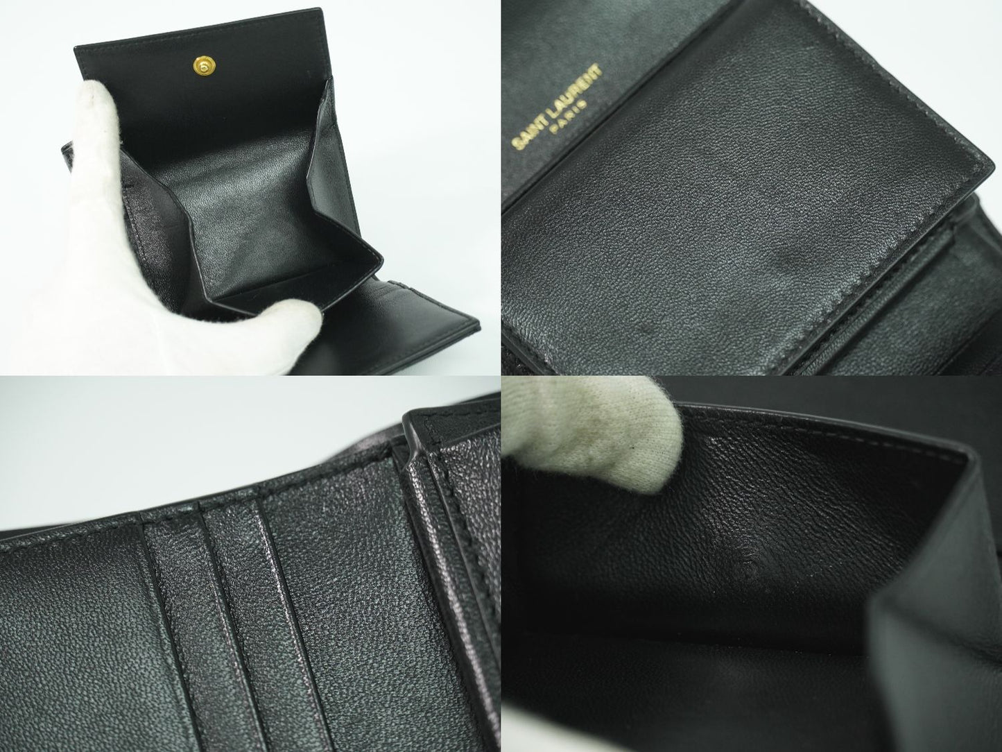 SAINT LAURENT YSL ロゴ 折財布 ブラック