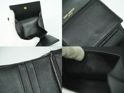 SAINT LAURENT YSL ロゴ 折財布 ブラック