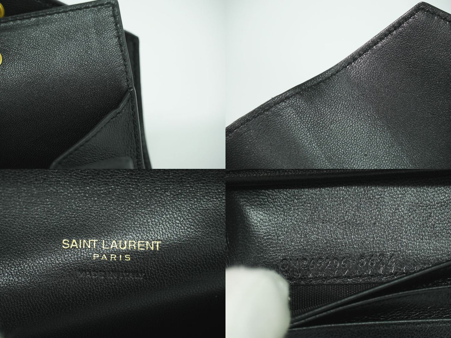 SAINT LAURENT YSL ロゴ 折財布 ブラック