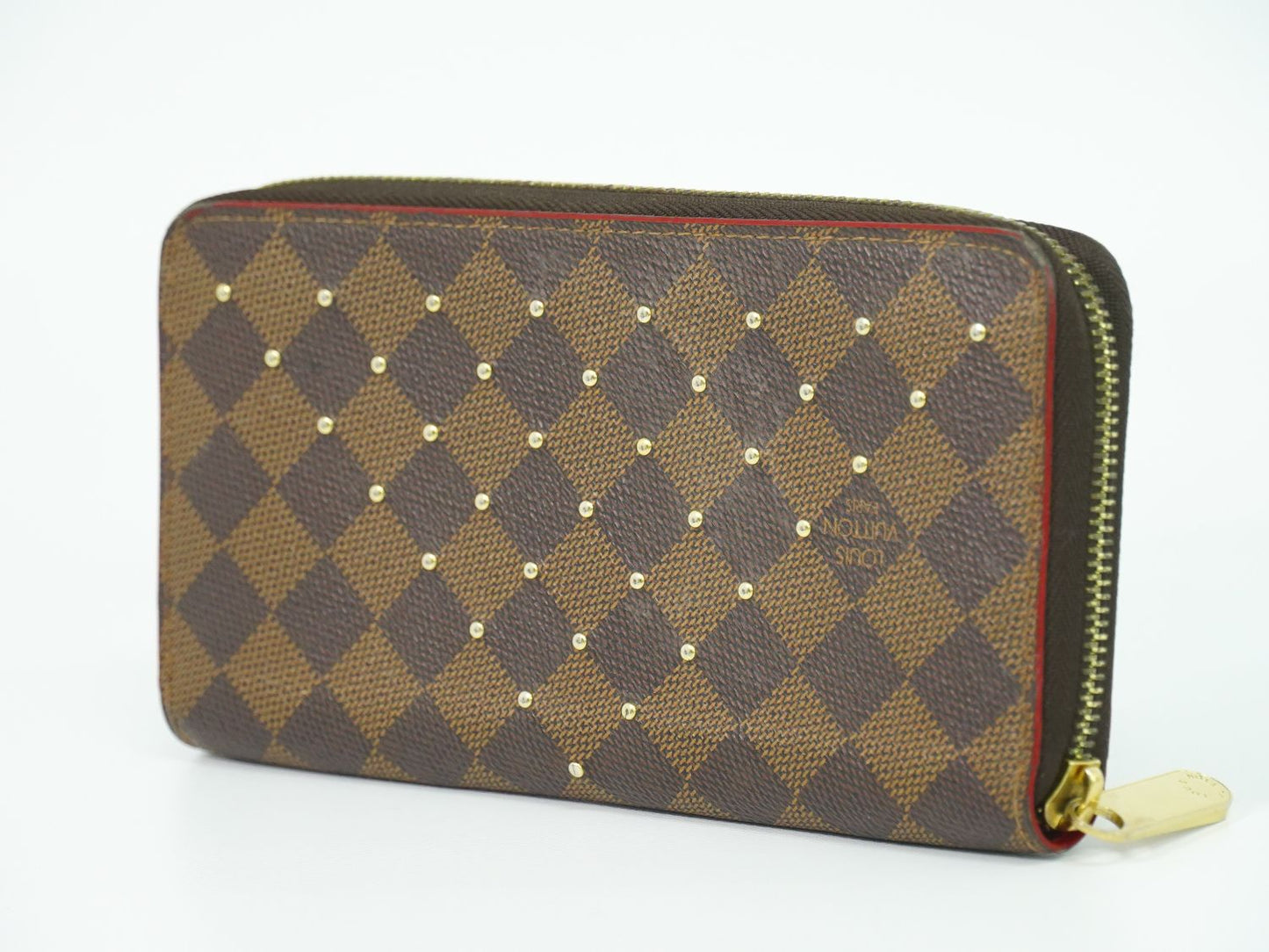 LOUIS VUITTON ジッピーウォレット スタッズ ダミエ エベヌ 長財布 N60122