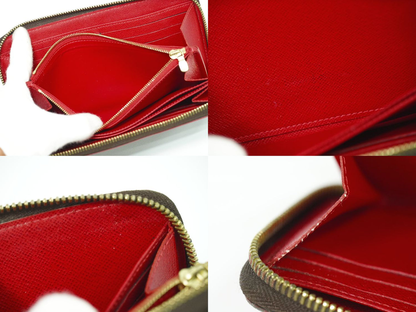 LOUIS VUITTON ジッピーウォレット スタッズ ダミエ エベヌ 長財布 N60122