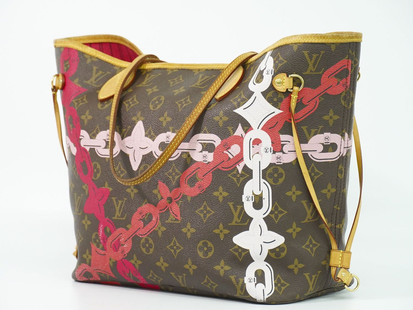 LOUIS VUITTON ネヴァーフル MM モノグラム ベイ トートバッグ ブラウン ピンク系 M41991