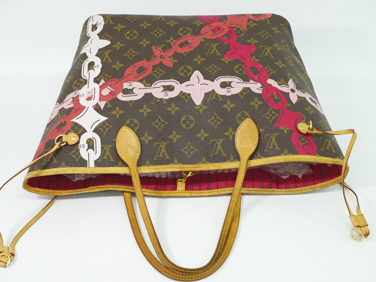 LOUIS VUITTON ネヴァーフル MM モノグラム ベイ トートバッグ ブラウン ピンク系 M41991