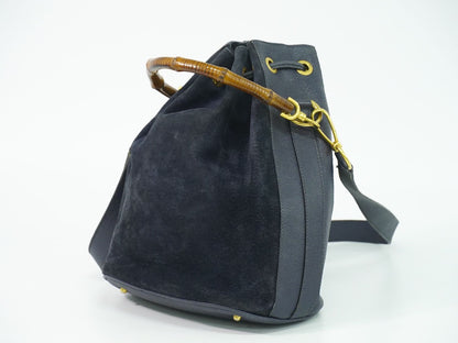GUCCI バンブー 2WAY ショルダーバッグ ネイビー