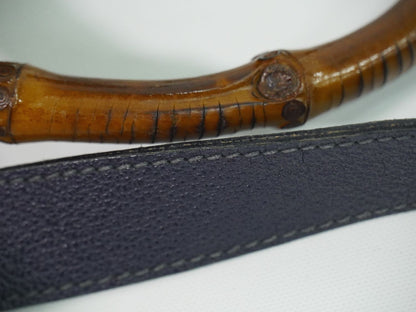 GUCCI バンブー 2WAY ショルダーバッグ ネイビー