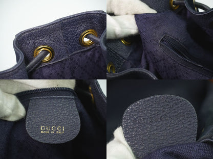 GUCCI バンブー 2WAY ショルダーバッグ ネイビー