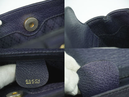 GUCCI バンブー 2WAY ショルダーバッグ ネイビー
