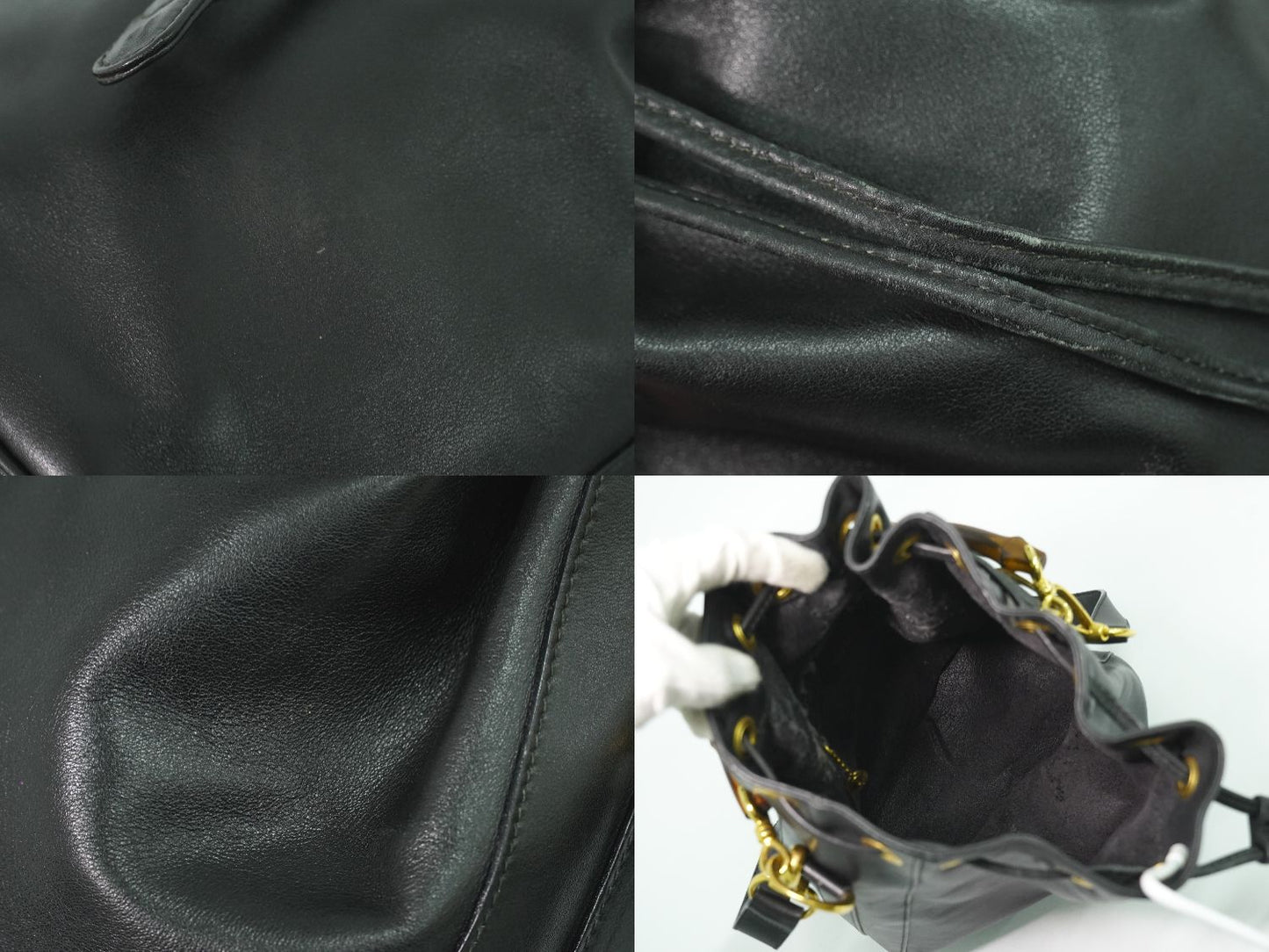 GUCCI バンブー 2WAY ショルダーバッグ ブラック