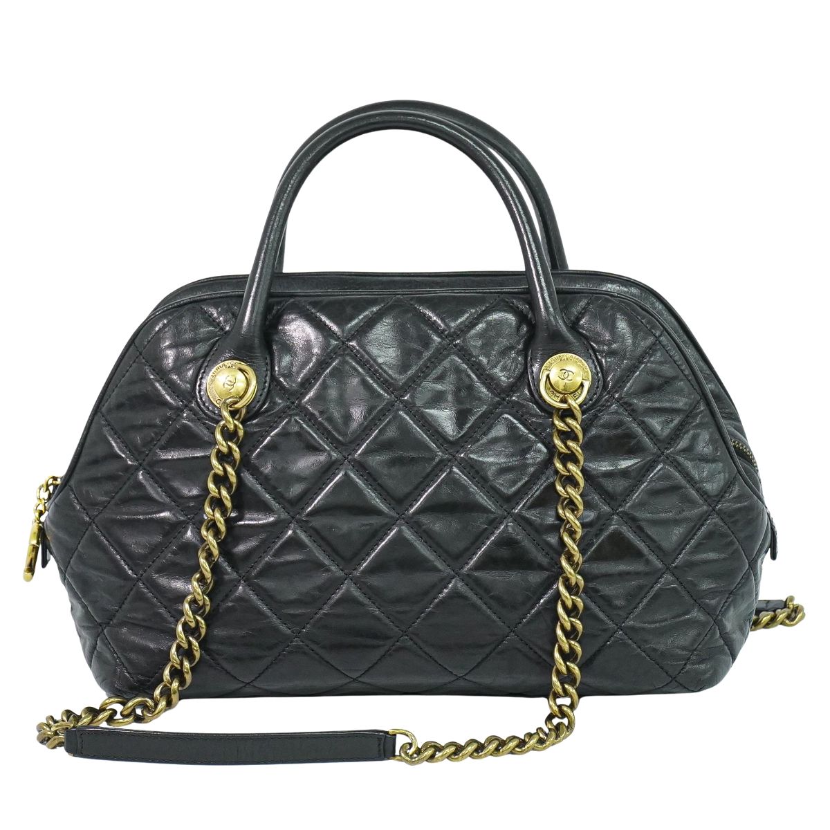 CHANEL マトラッセ 2WAY ボーリングバッグ ブラック