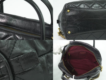 CHANEL マトラッセ 2WAY ボーリングバッグ ブラック