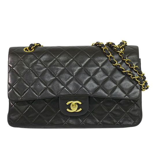 CHANEL ココマーク マトラッセ ダブルフラップ ショルダーバッグ ブラウン