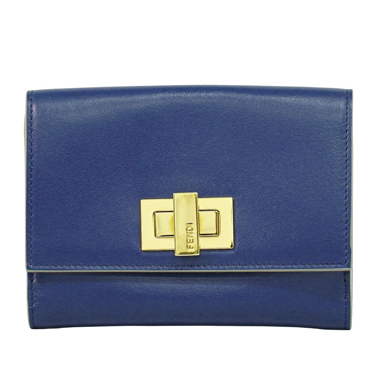 FENDI ピーカブー 折財布 ブルー 8M0359