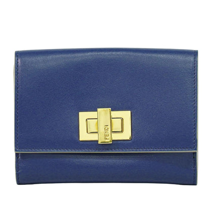 FENDI ピーカブー 折財布 ブルー 8M0359