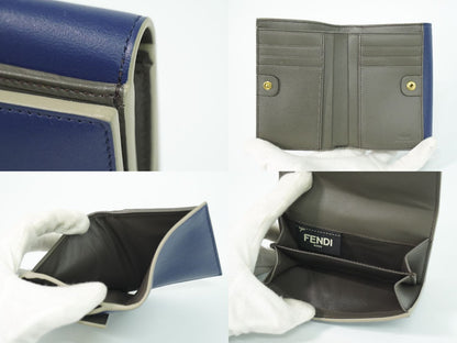FENDI ピーカブー 折財布 ブルー 8M0359
