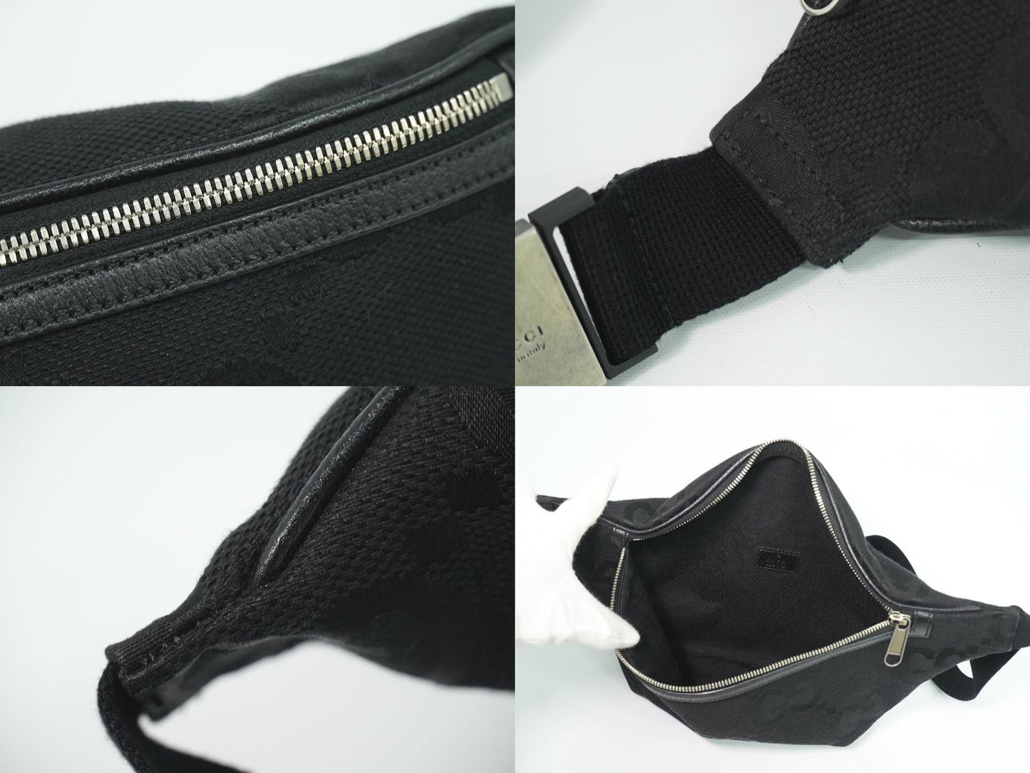GUCCI ジャンボGG キャンバス ボディバッグ ブラック 696031