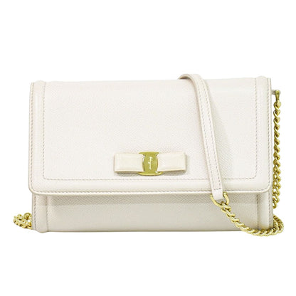 Salvatore Ferragamo ヴァラ リボン 2WAY ショルダーバッグ ピンクベージュ