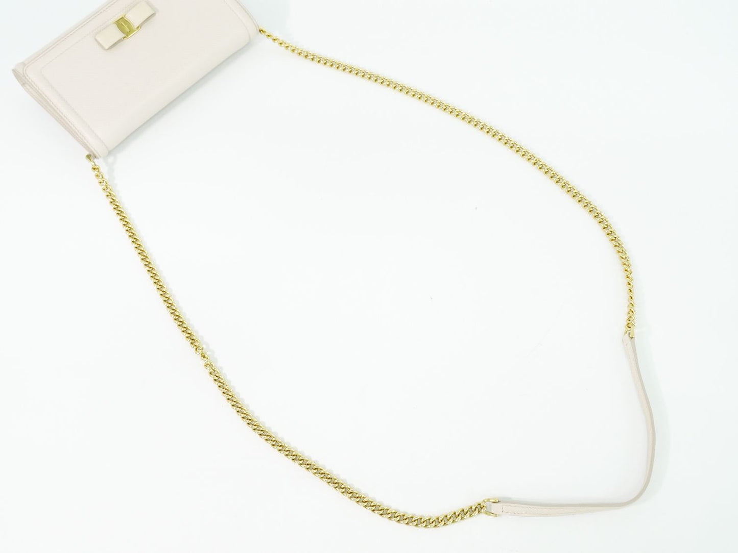 Salvatore Ferragamo ヴァラ リボン 2WAY ショルダーバッグ ピンクベージュ