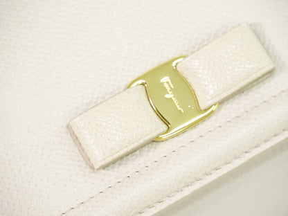 Salvatore Ferragamo ヴァラ リボン 2WAY ショルダーバッグ ピンクベージュ