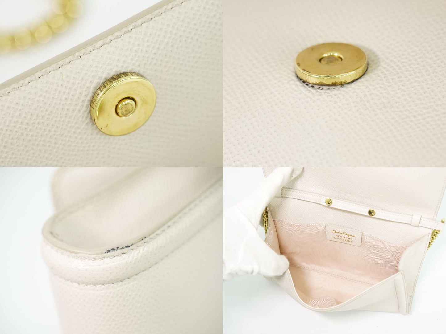 Salvatore Ferragamo ヴァラ リボン 2WAY ショルダーバッグ ピンクベージュ
