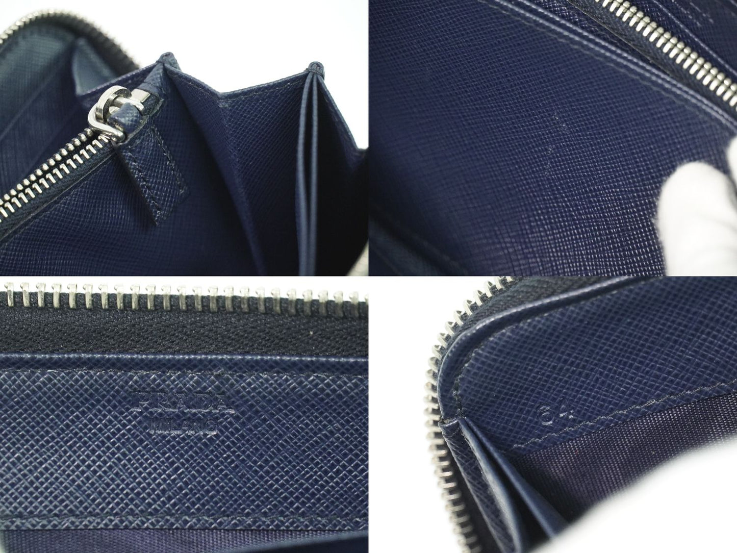 PRADA サフィアーノ 長財布 ネイビー