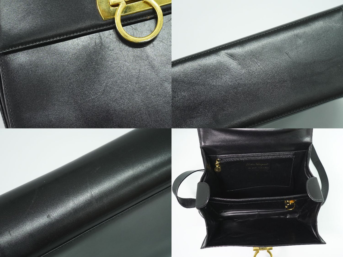 Salvatore Ferragamo ガンチーニ ショルダーバッグ ブラック