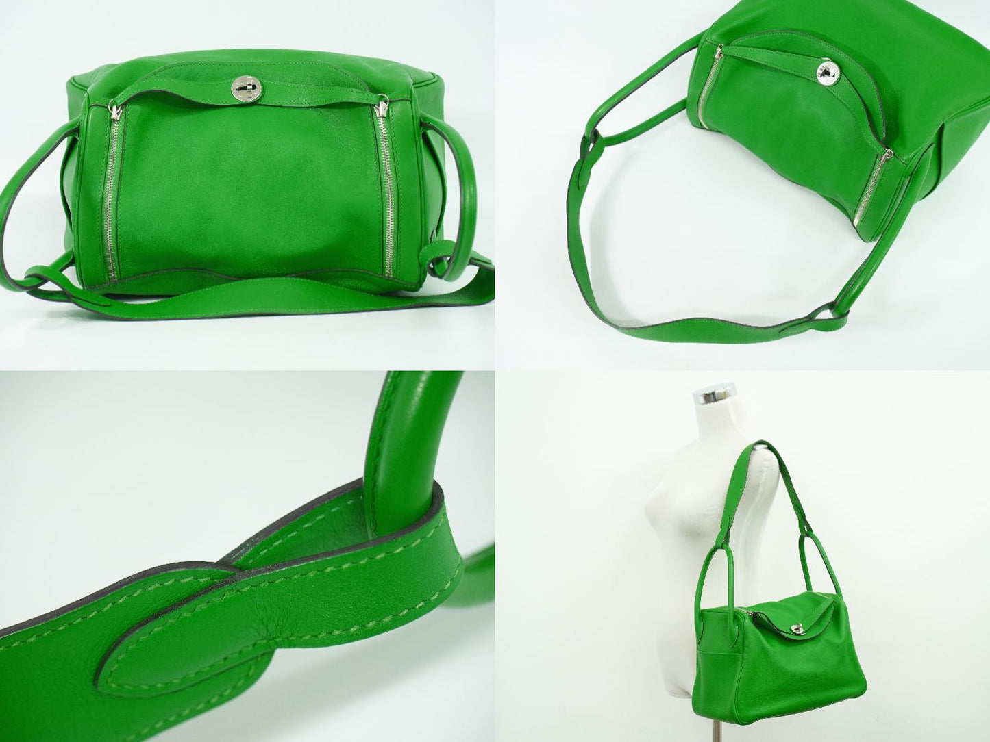 HERMES リンディ 34 2WAY ショルダーバッグ □R刻 2014年 グリーン