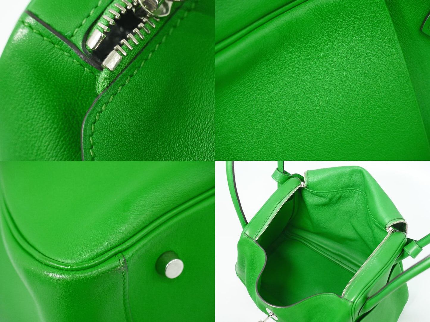 HERMES リンディ 34 2WAY ショルダーバッグ □R刻 2014年 グリーン
