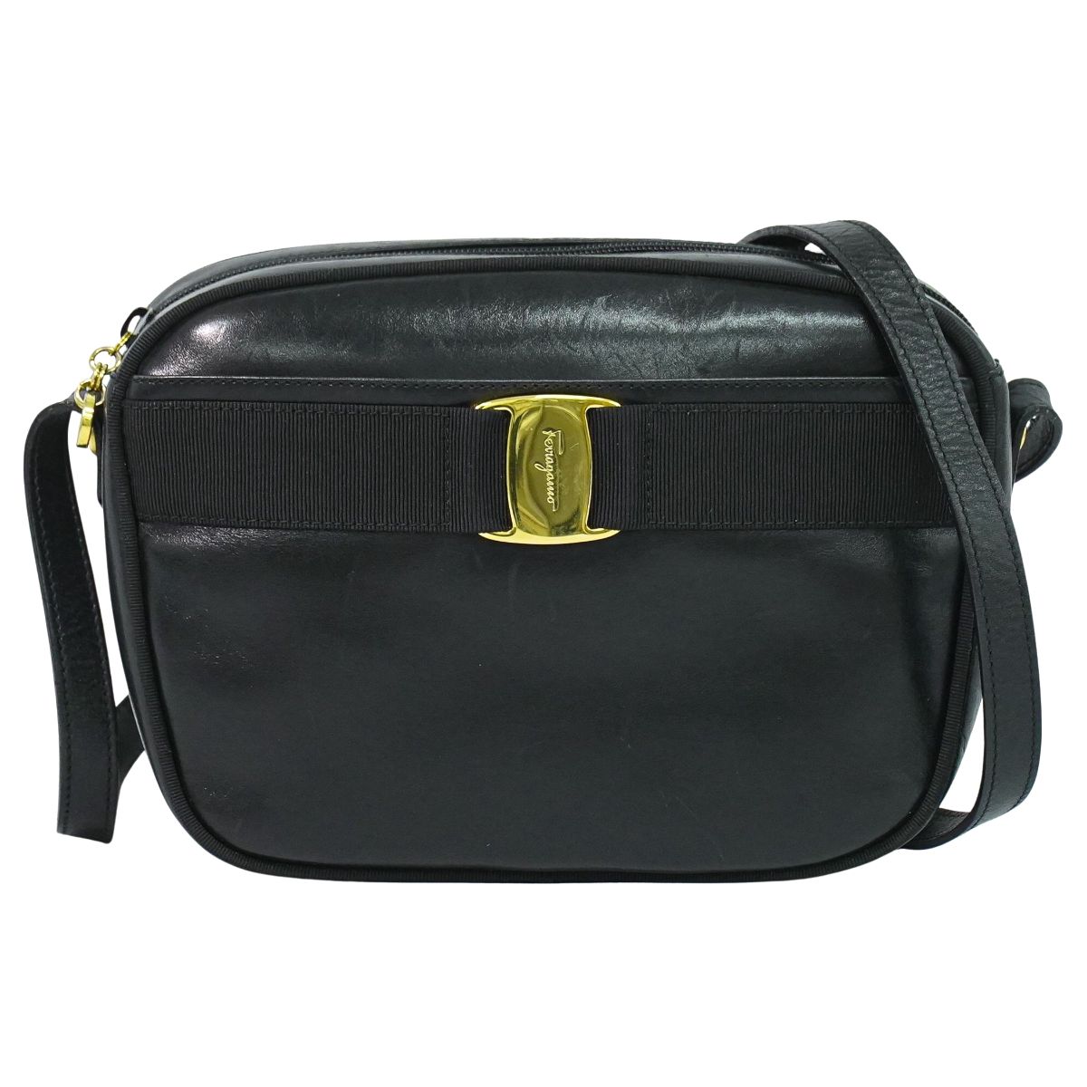 Salvatore Ferragamo ヴァラ ショルダーバッグ ブラック