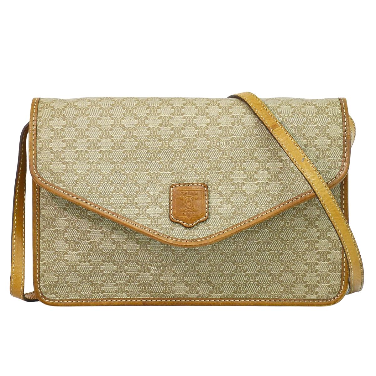 CELINE マカダム 2WAY ショルダーバッグ ベージュ