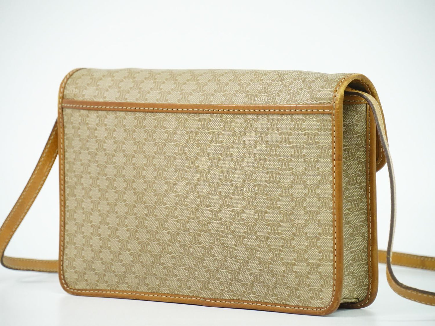 CELINE マカダム 2WAY ショルダーバッグ ベージュ