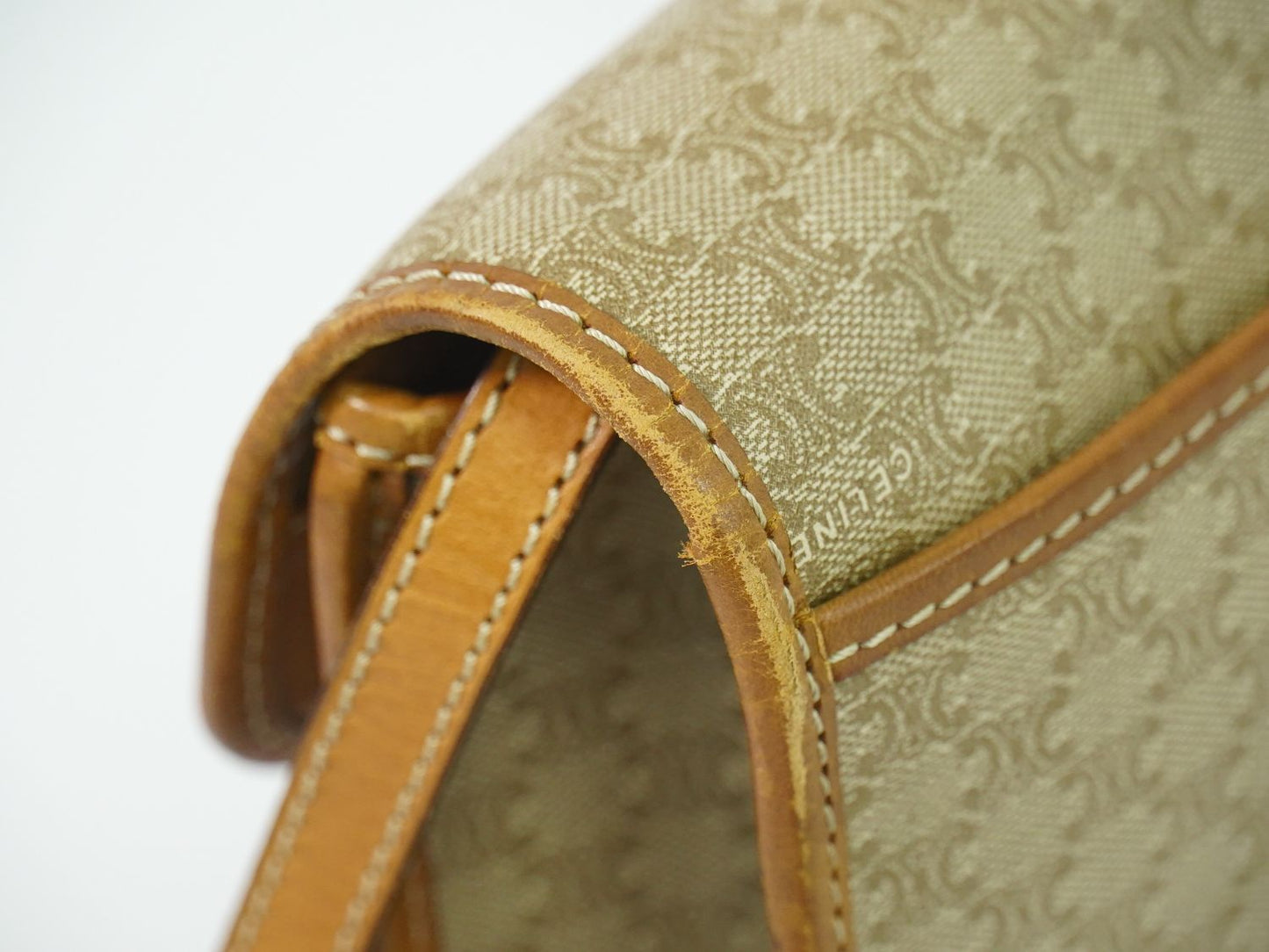 CELINE マカダム 2WAY ショルダーバッグ ベージュ