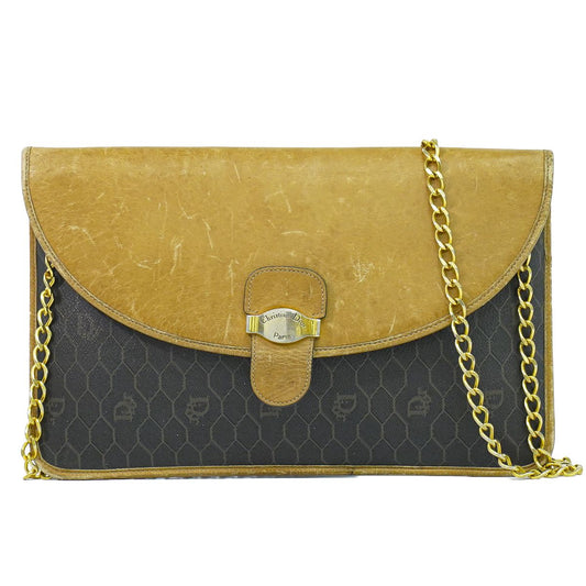 Christian Dior ハニカム柄 ショルダーバッグ ブラック ブラウン