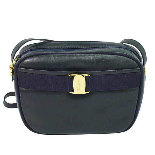 Salvatore Ferragamo ヴァラ ショルダーバッグ ネイビー
