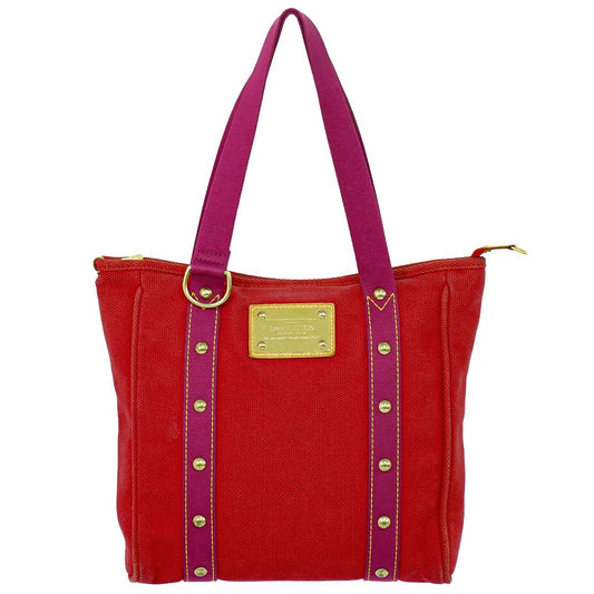 LOUIS VUITTON カバ MM アンティグア ショルダーバッグ ルージュ M40034