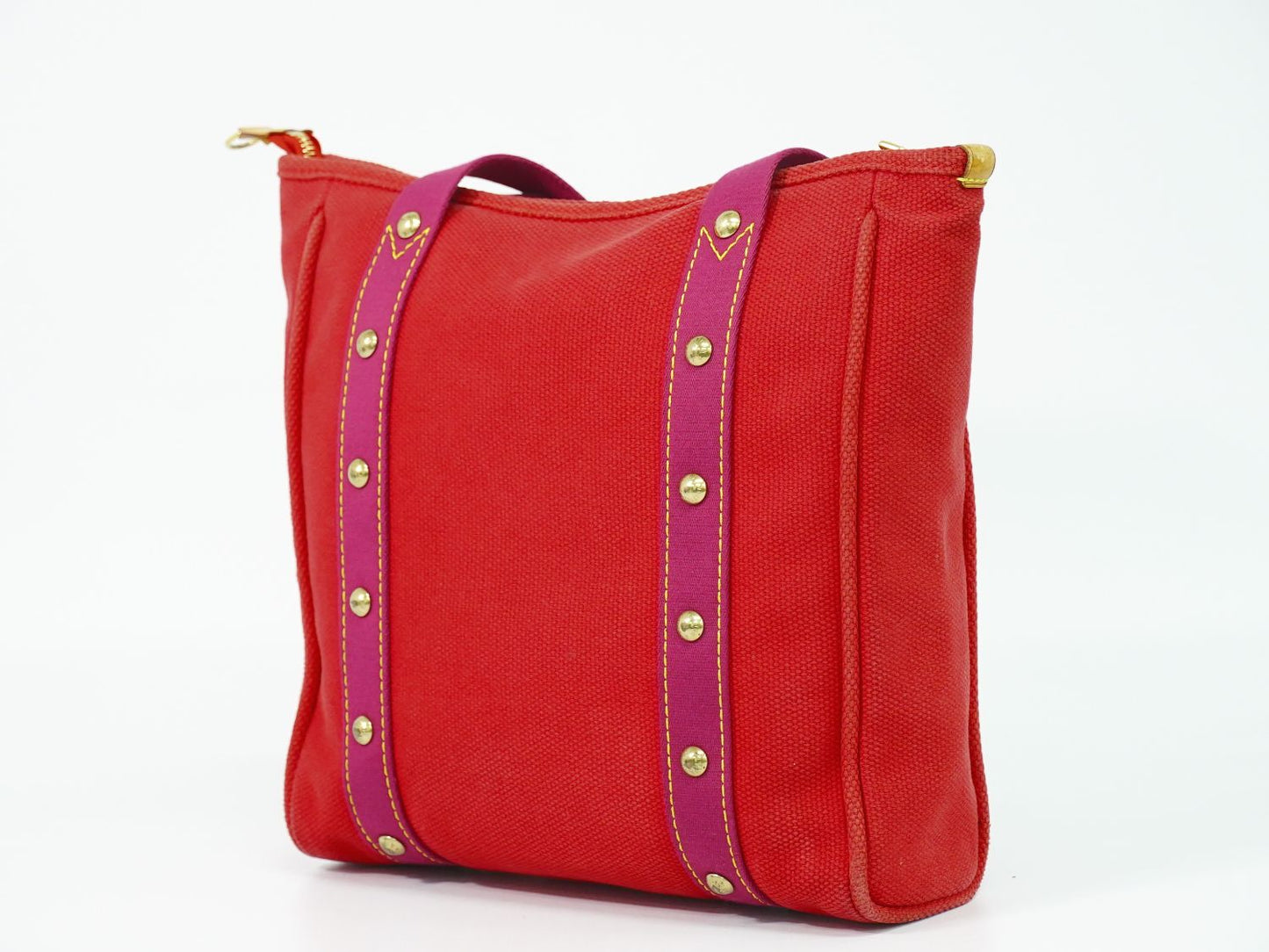 LOUIS VUITTON カバ MM アンティグア ショルダーバッグ ルージュ M40034