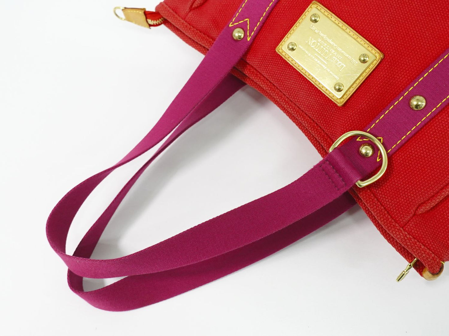 LOUIS VUITTON カバ MM アンティグア ショルダーバッグ ルージュ M40034