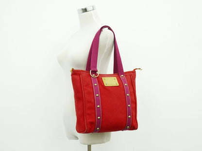 LOUIS VUITTON カバ MM アンティグア ショルダーバッグ ルージュ M40034