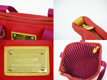 LOUIS VUITTON カバ MM アンティグア ショルダーバッグ ルージュ M40034