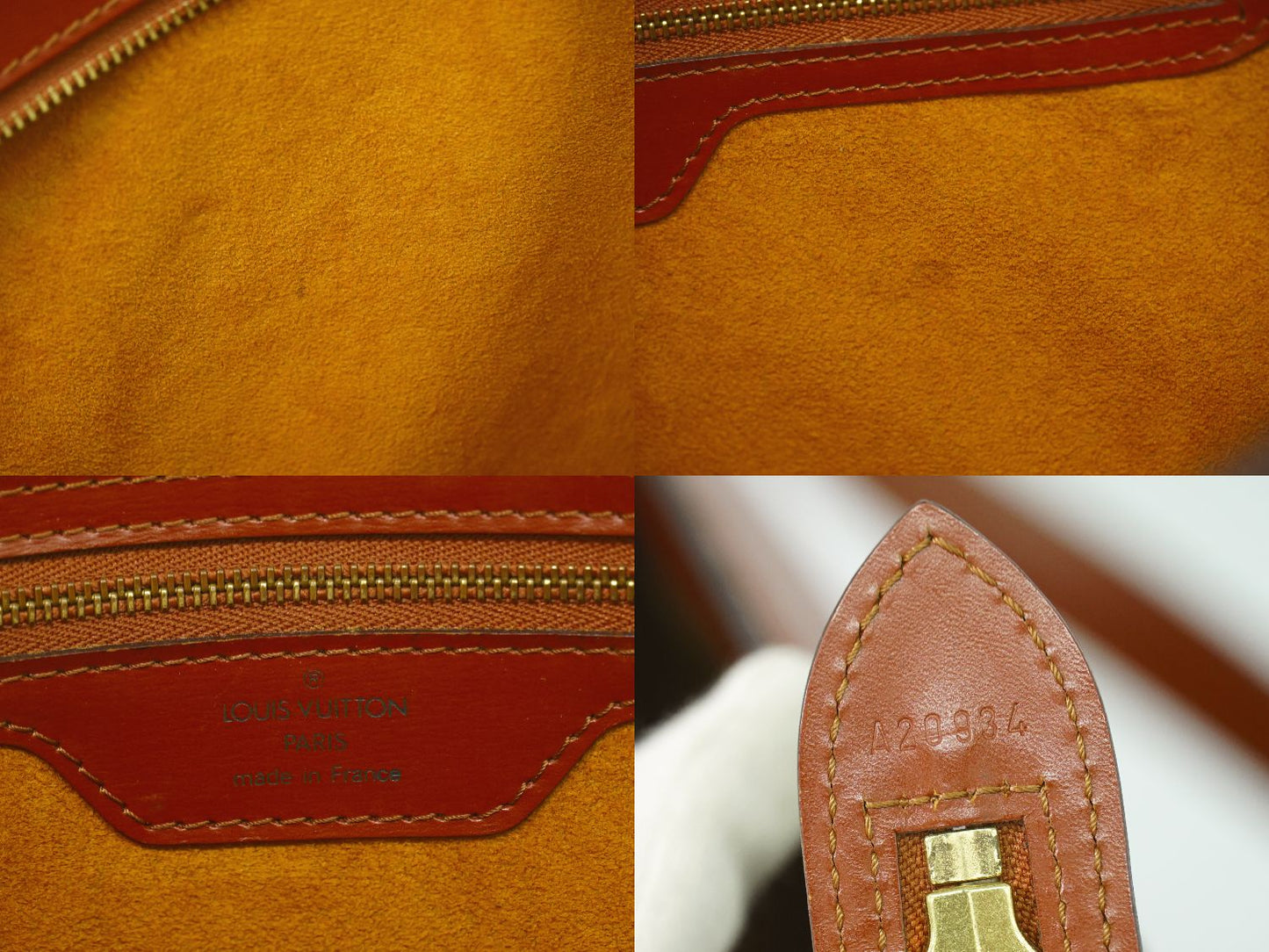 LOUIS VUITTON サンジャック ショッピング エピ レザー ショルダーバッグ ブラウン M52263