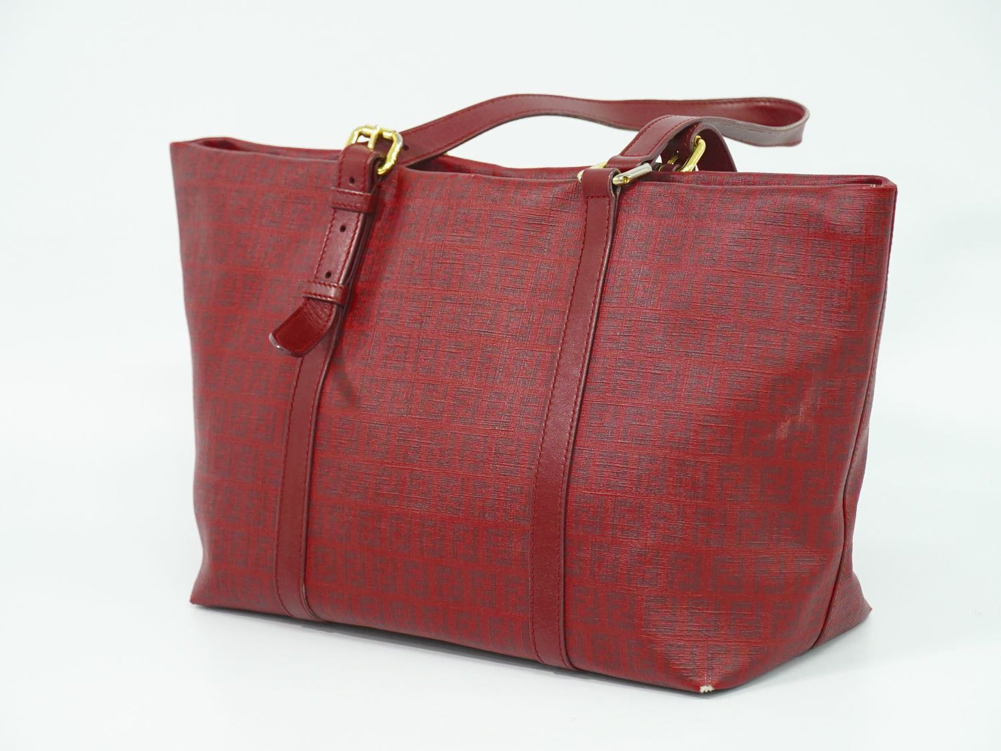 FENDI ズッキーノ ショルダーバッグ レッド 8BH215-FB5