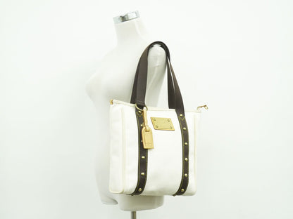 LOUIS VUITTON アンティグア カバ MM キャンバス ショルダーバッグ エクリュ M40036