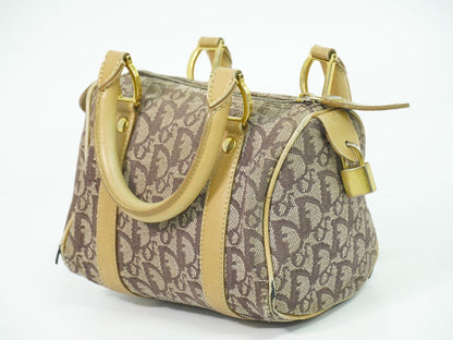 Christian Dior トロッター ミニ ボストンバッグ ブラウン ベージュ