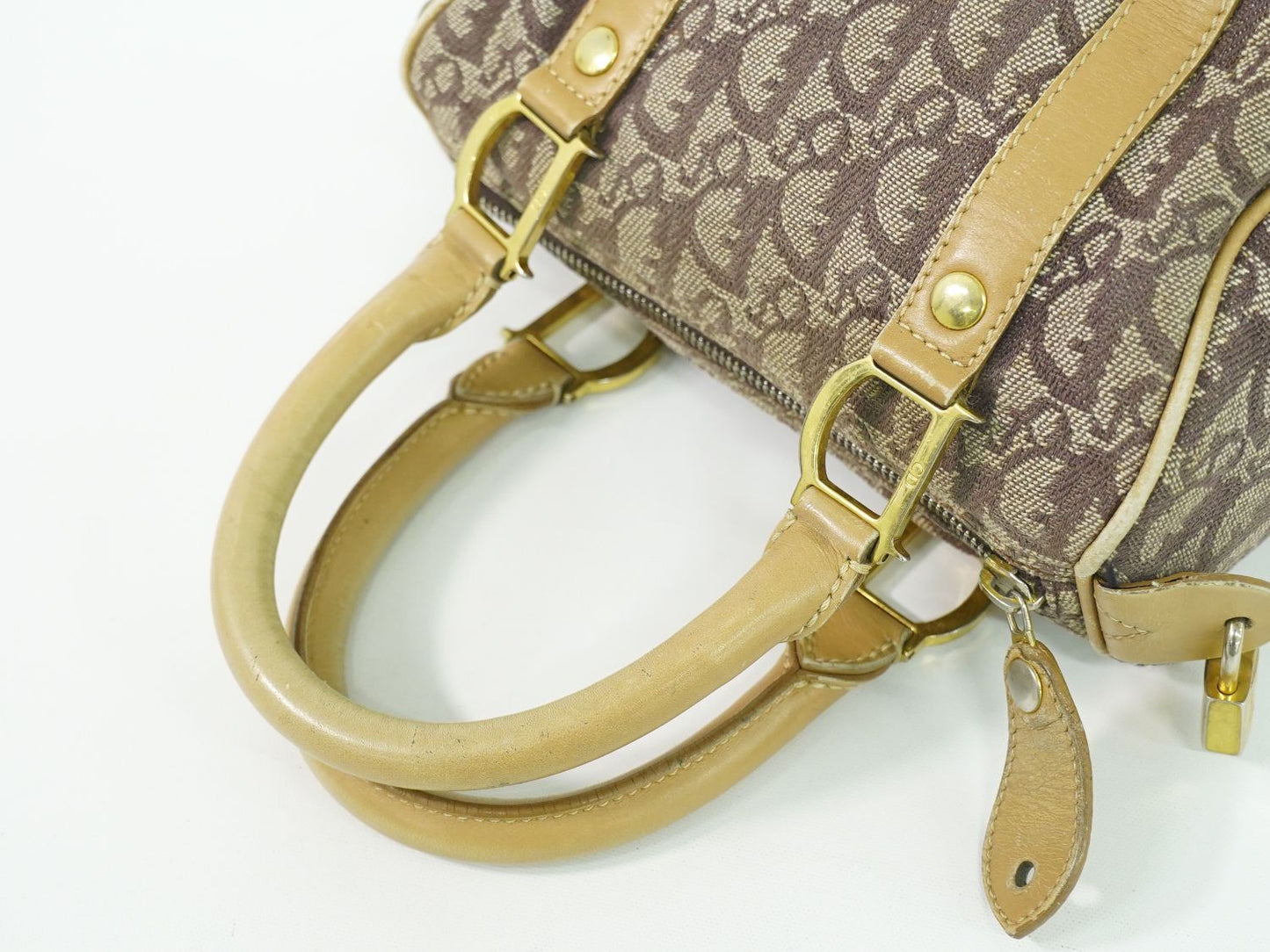 Christian Dior トロッター ミニ ボストンバッグ ブラウン ベージュ