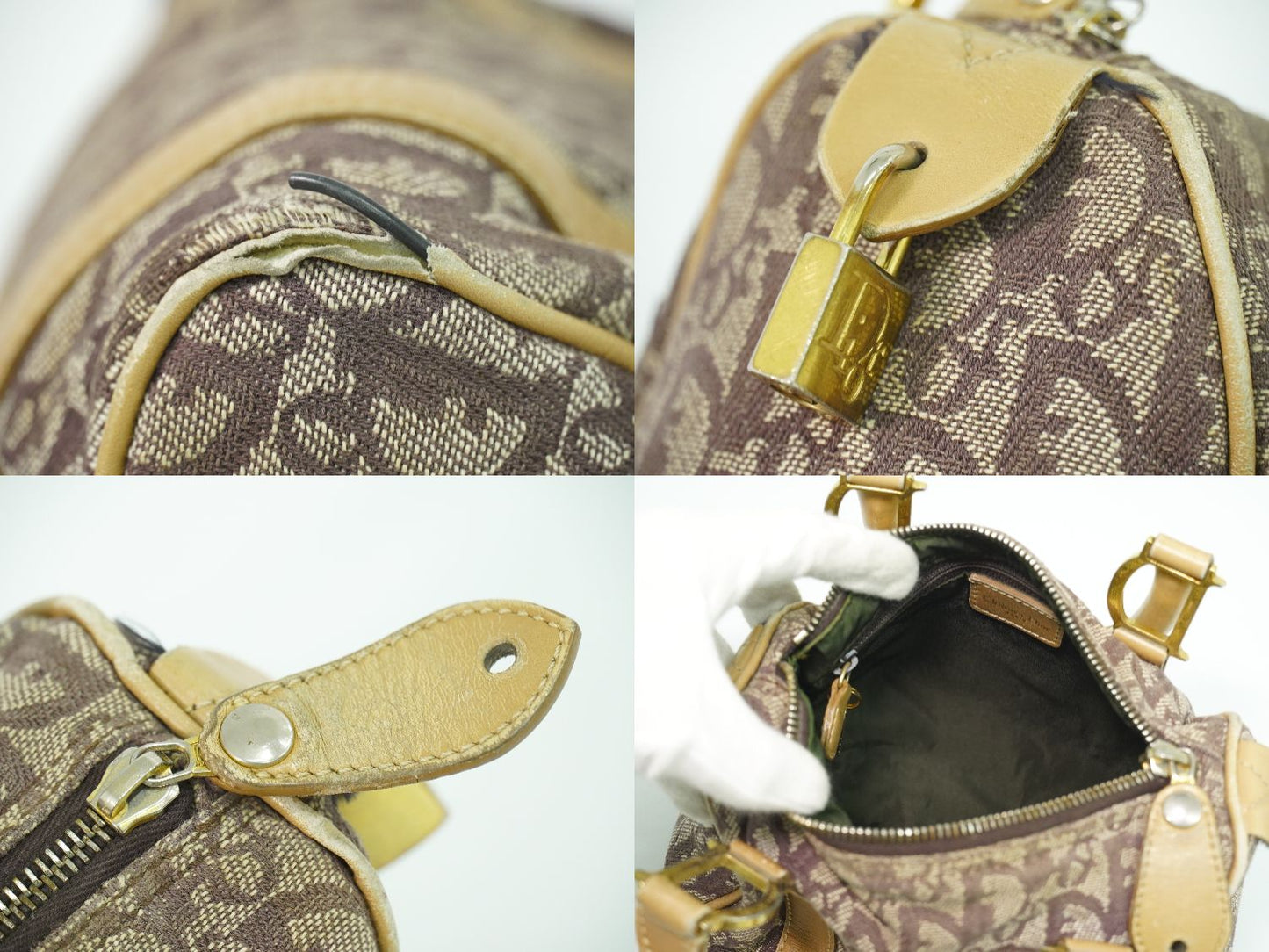 Christian Dior トロッター ミニ ボストンバッグ ブラウン ベージュ