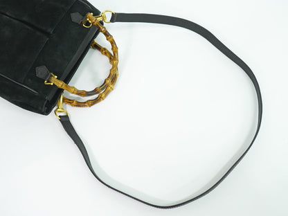 GUCCI バンブー 2WAY ショルダーバッグ ブラック