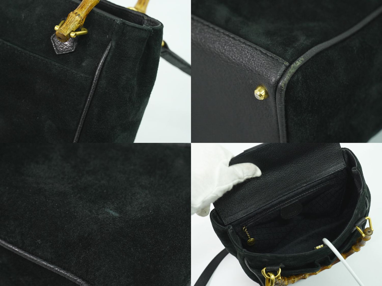 GUCCI バンブー 2WAY ショルダーバッグ ブラック